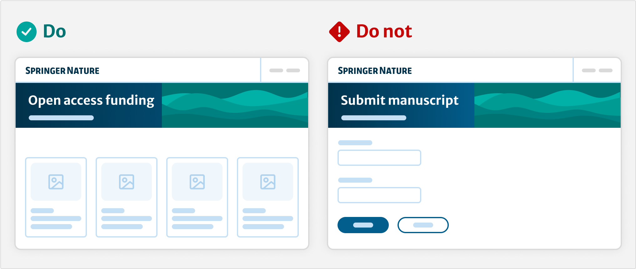 Don't: use it on form pages