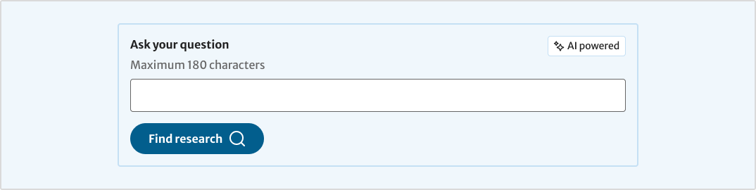 AI powered label placed in the top-right corner of a question input field.
